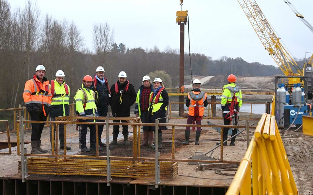 Le président Marc Gaudet en visite sur le chantier de la déviation